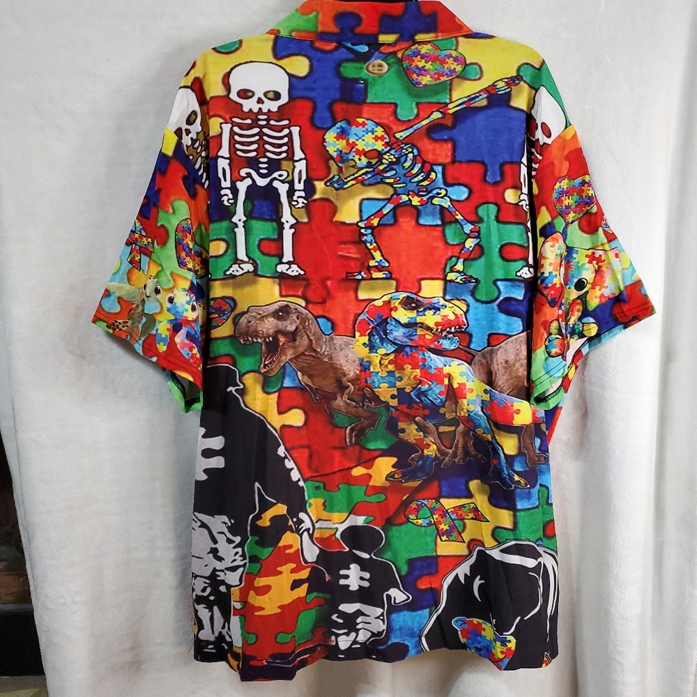 Autism Awareness Men's 3X It's OK To Be Different Hawaiian Shirt #M99 - Picture 8 of 9